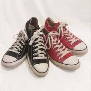 Converse Low-top Sneakers Bundle (Red & Black)